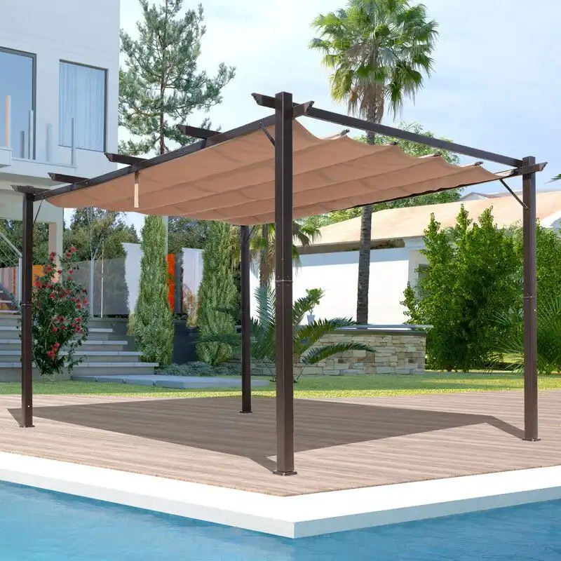 13 Ft W x 10 Ft D Steel Pergola