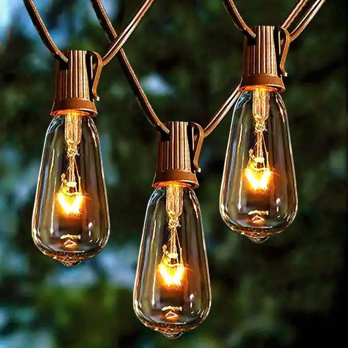 20 Edison Bulbs Vintage Bistro String Lights