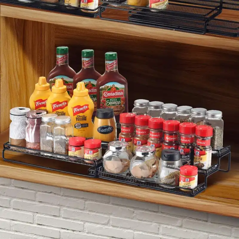 3 Tier Expandable Cabinet Spice Rack Organizer