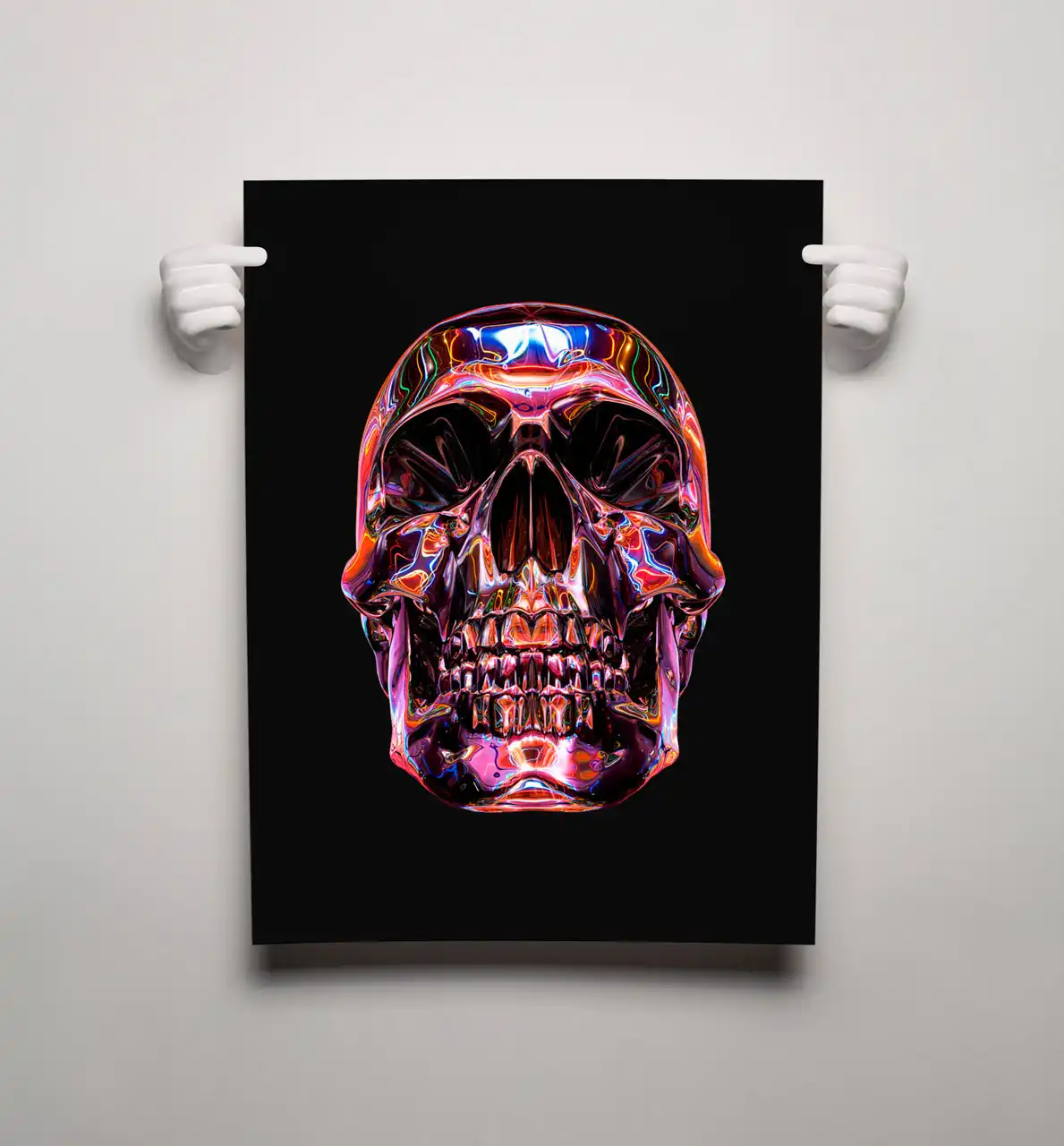3D painted skull art