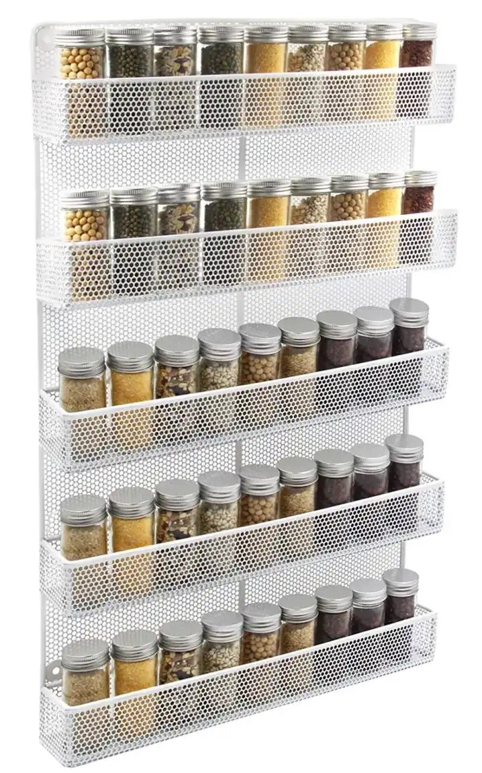 5 Tier Wall Mount Spice Rack Organizer