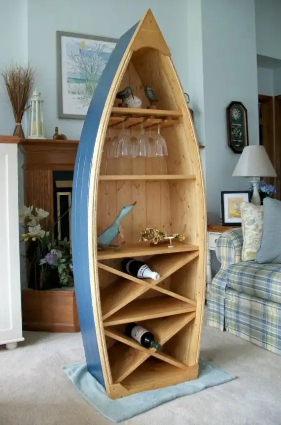 6 Ft Boat Wine Rack Glass Holder