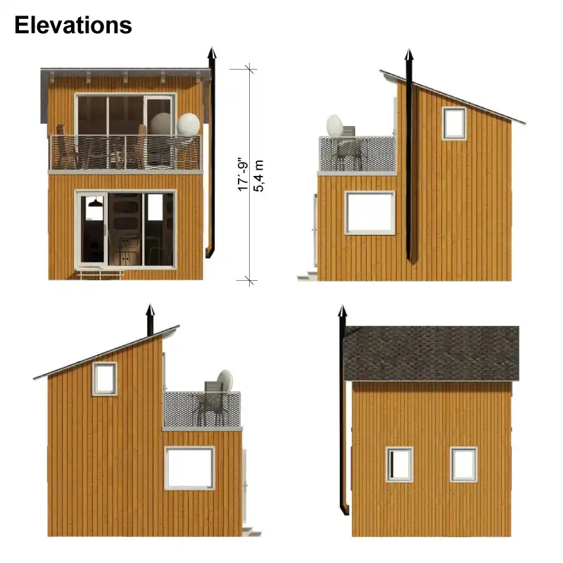 A Two-Story Contemporary Cabin Plan