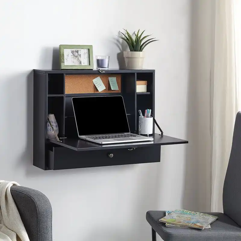 A Hidden Floating Desk Cupboard