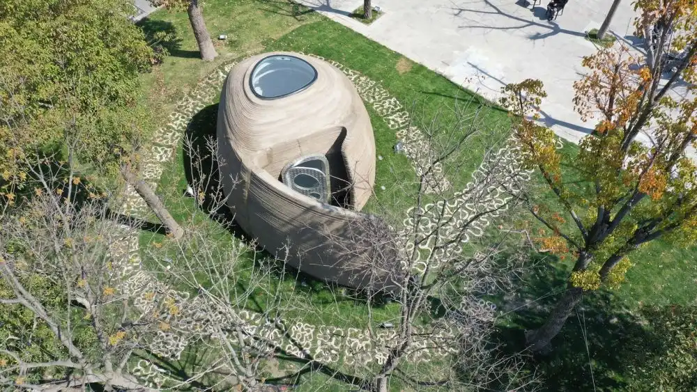 A Robot 3D Printed Concrete Book Cabin by Professor XU Weiguos Team