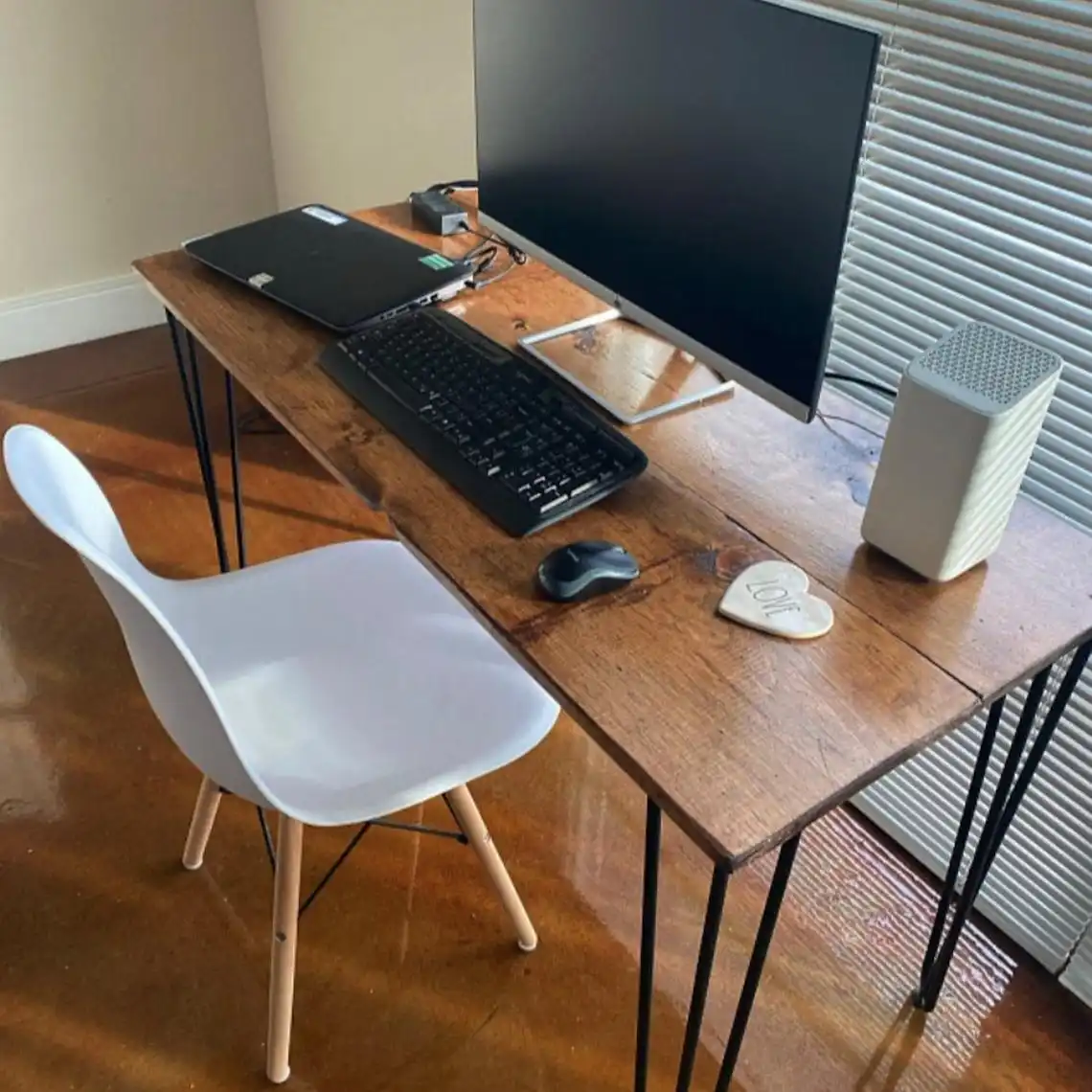 A Rustic Desk with Hairpin Legs