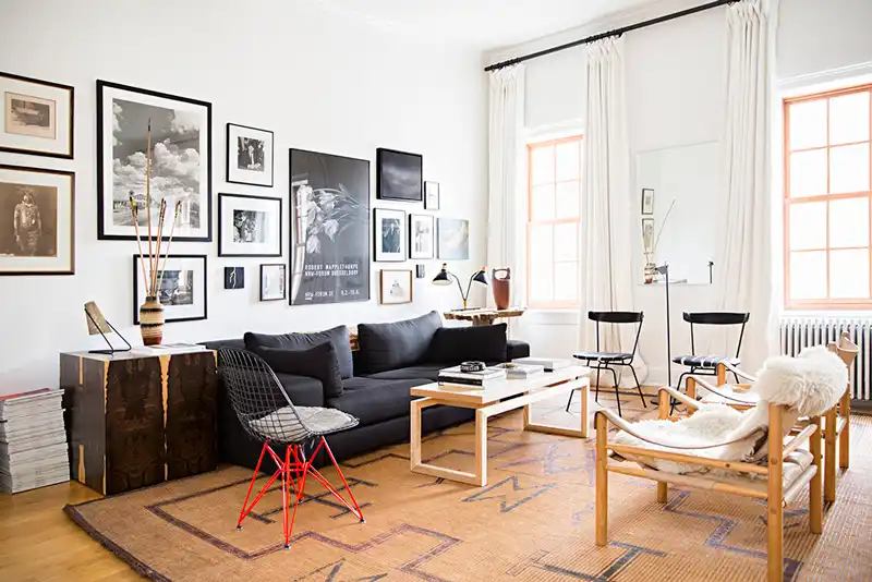 A collection of frames on wall