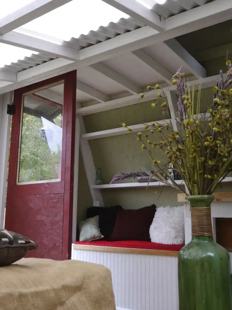 A frame small cabin door