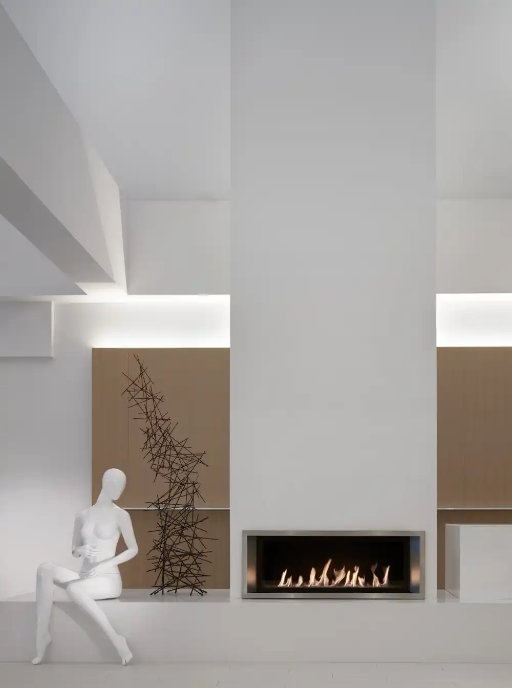 A minimalist fireplace
