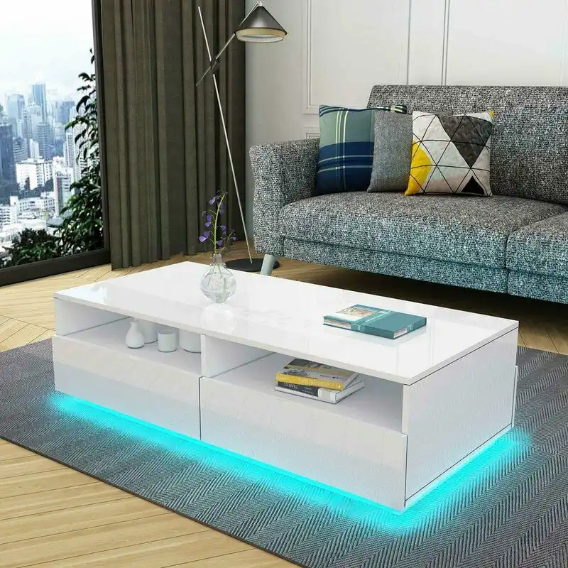 A modern table with built in lights