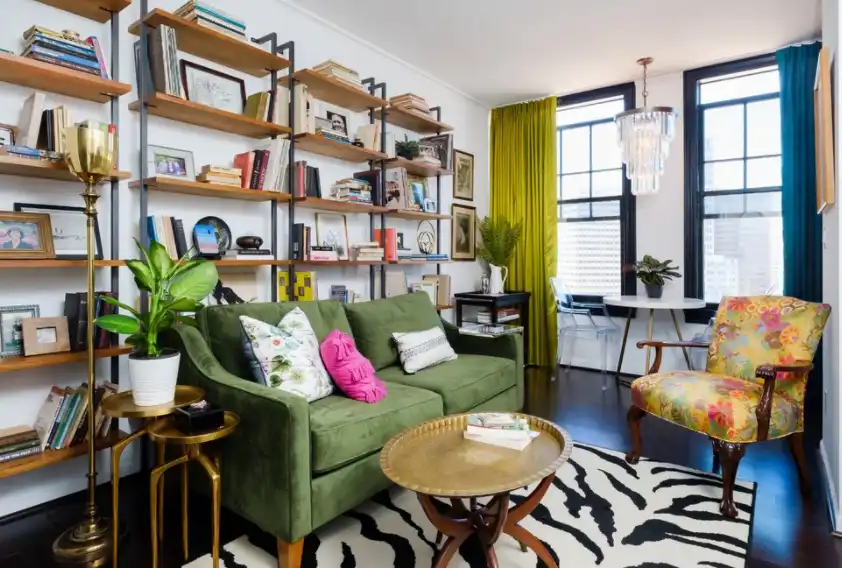 A super colorful and fun living room