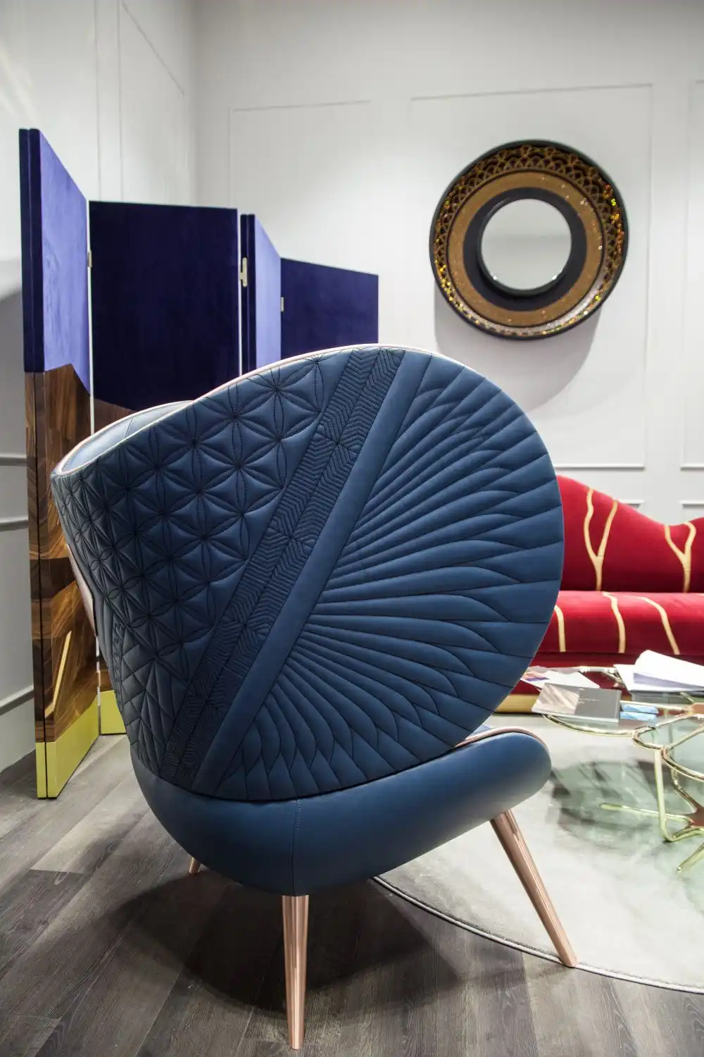 Acoma Armchair Design in Blue with a beautiful design
