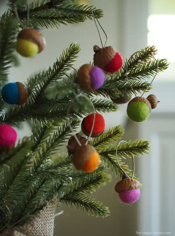 Acorn felt Christmas Tree Ornaments