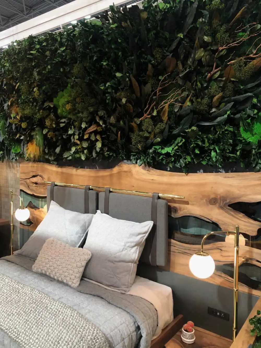 Add Greenery for the wall behind bed