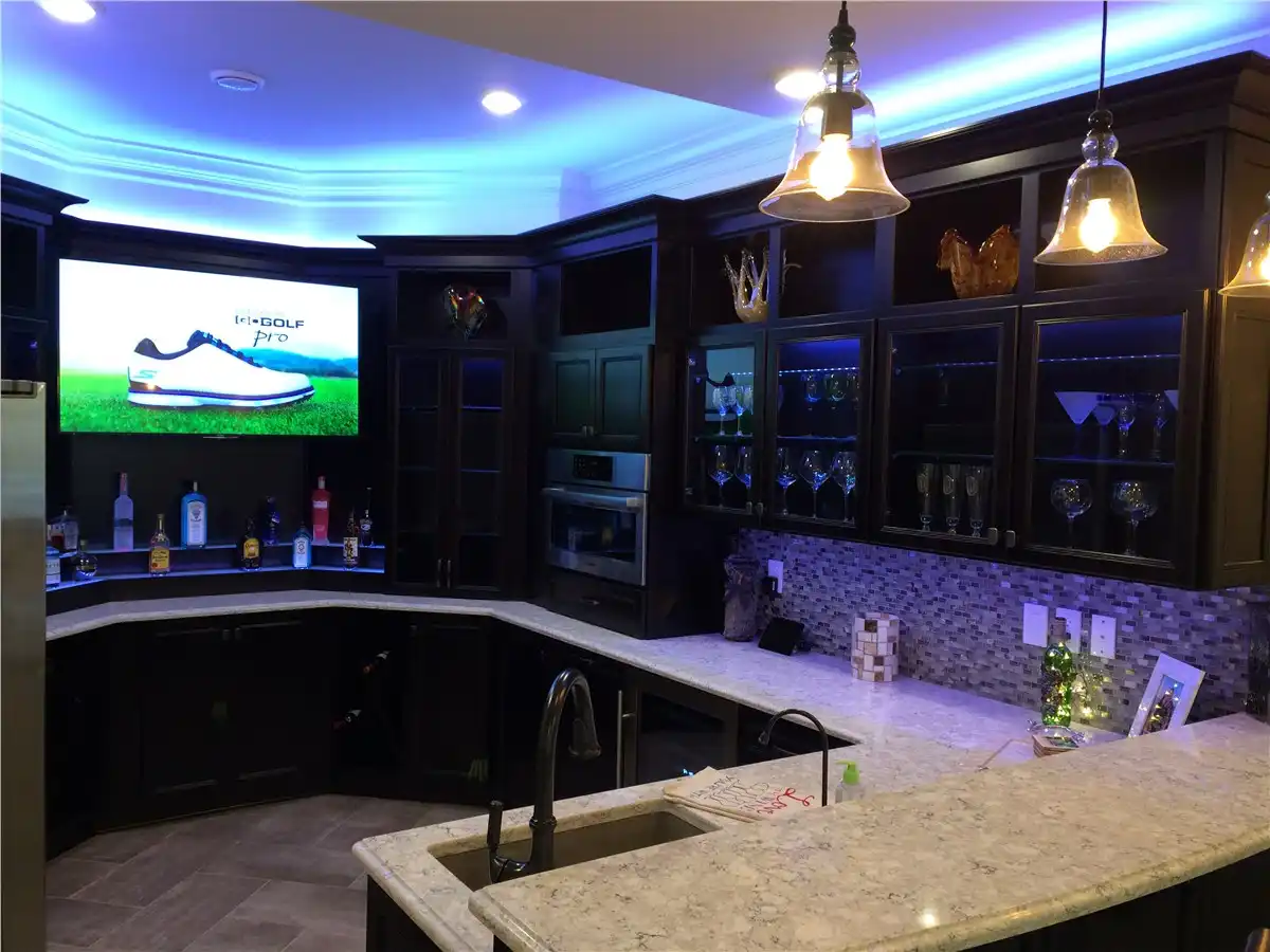 Add a TV to your Basement Bar