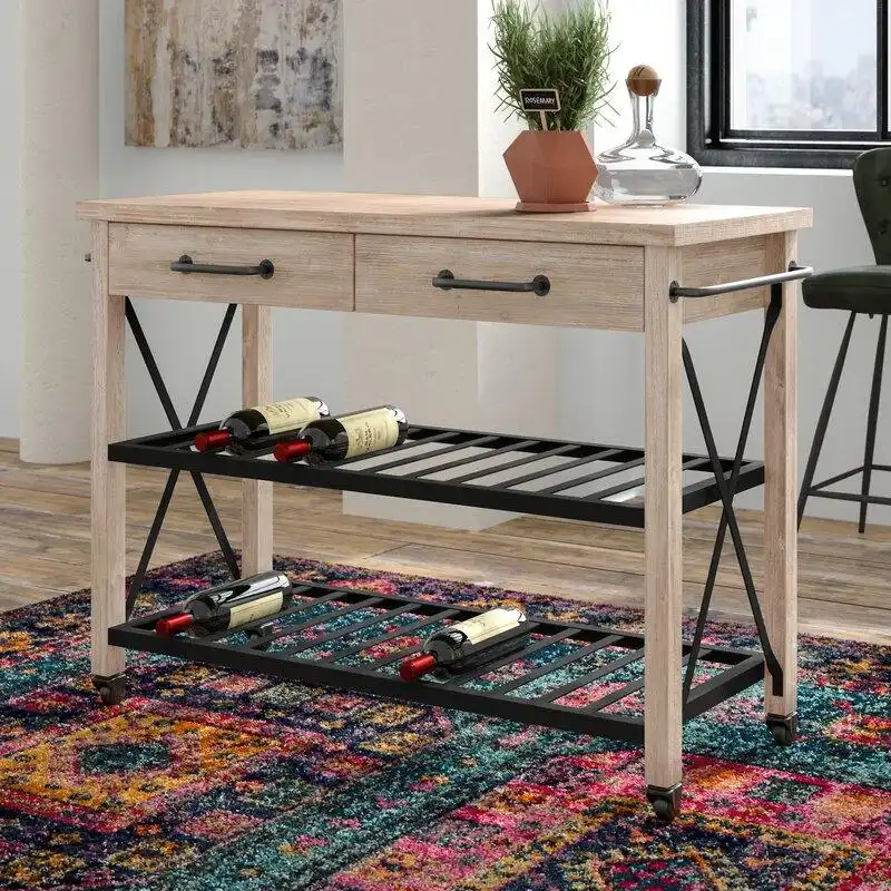 Adelbert 2 Drawer Kitchen Island
