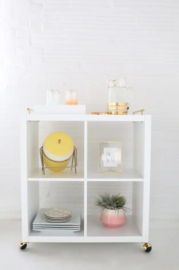 Adorable bar cart fom ikea expedit