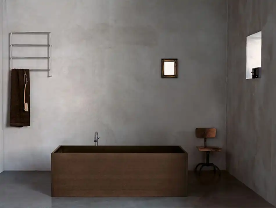 Agape dark wood wooden rectangular bathtub