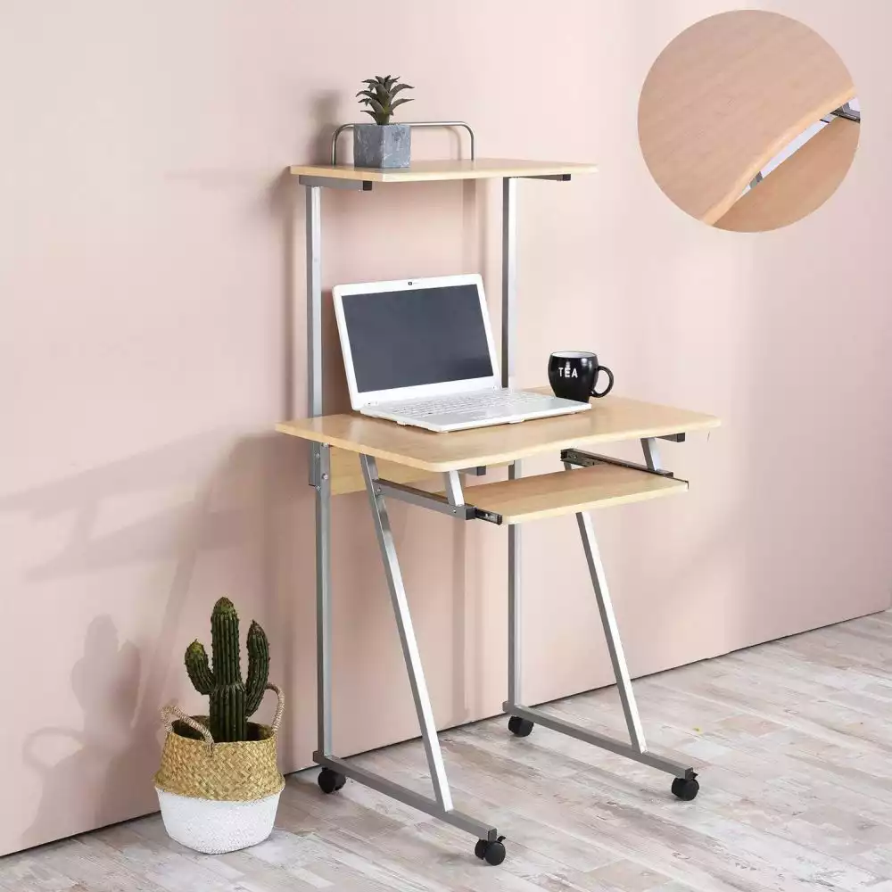 Aingoo Mobile Computer Desk Small Rolling Work Workstation