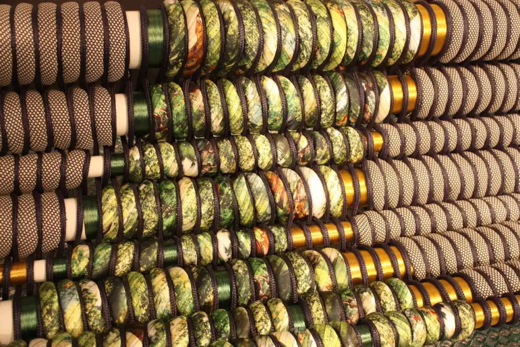 The different materials and patterns weave into an attractive tableau.