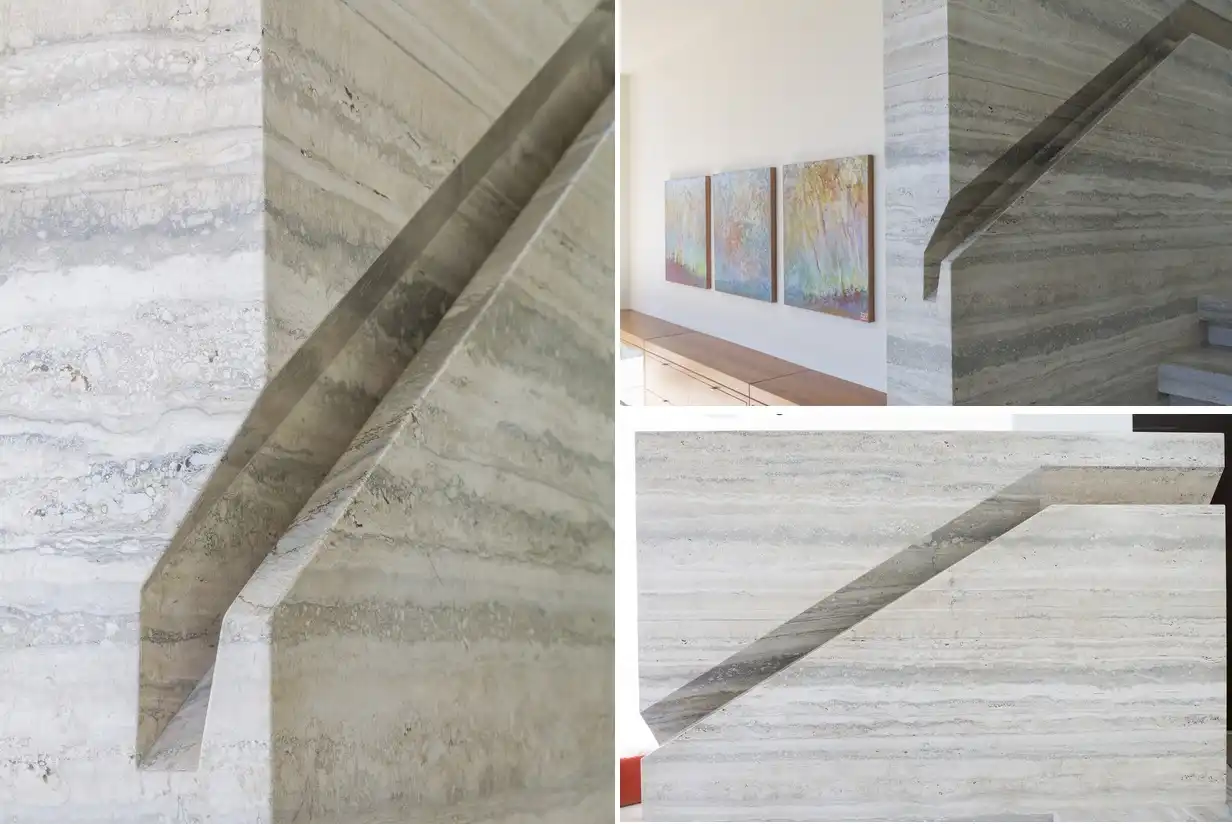 Amazing marble built in handrail