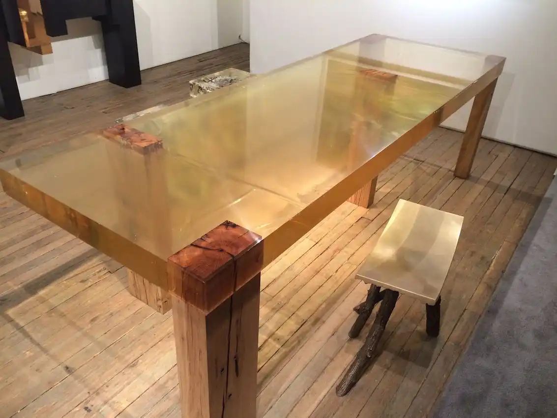 Here the table is paired with Tree Study #03 - Impossible Tree, 2015, by Wolfs + Jung.
