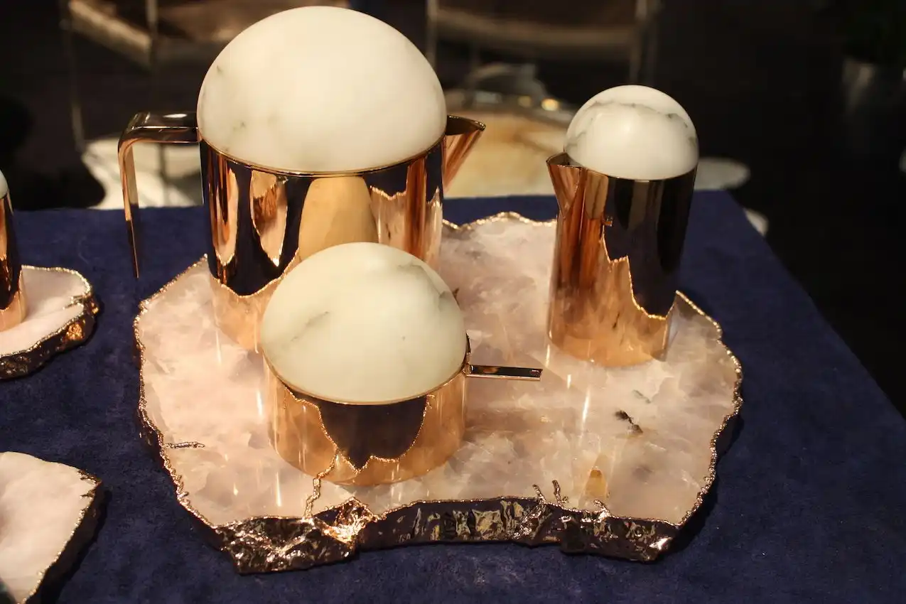 Anna Rablabs marble tea set on tray