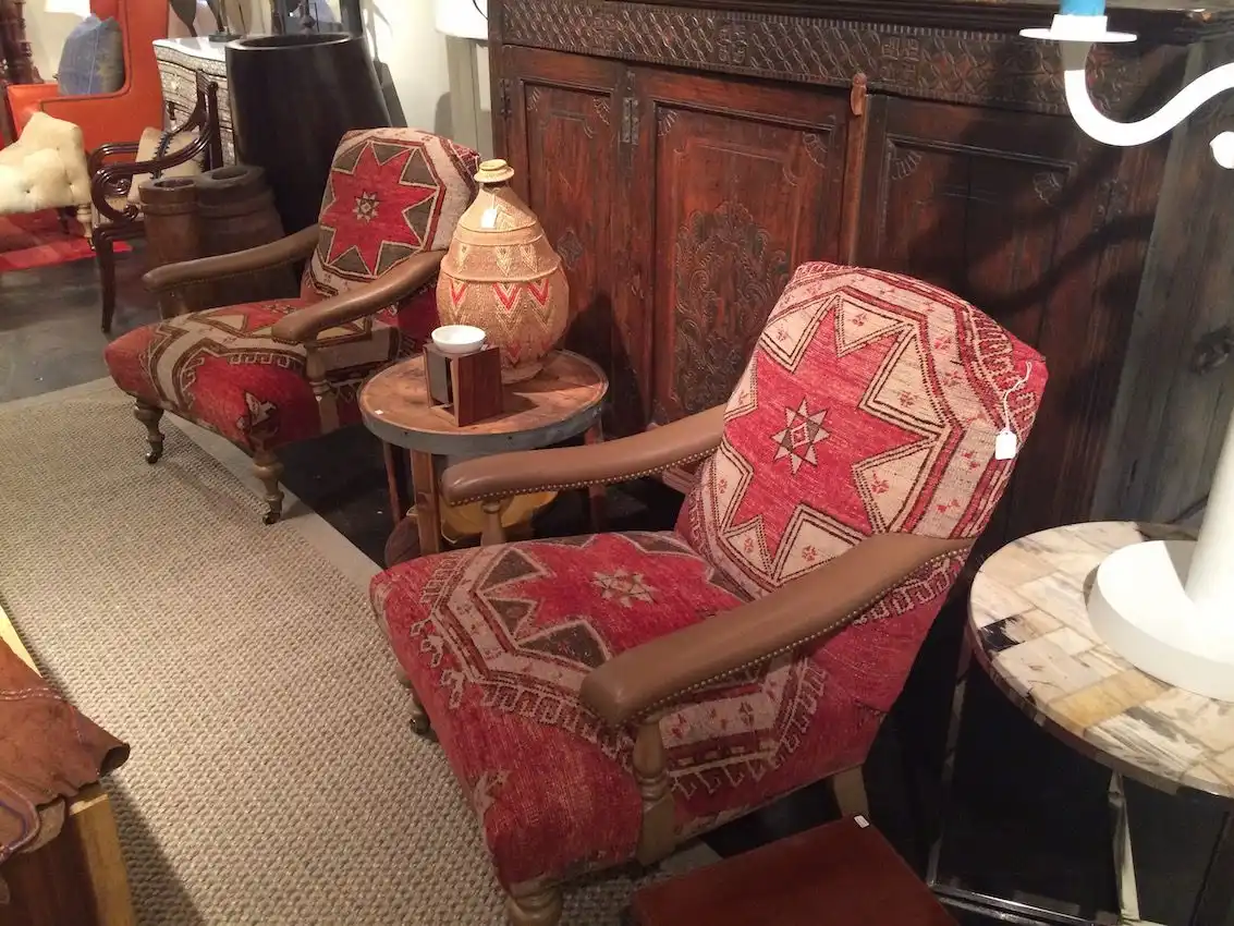 Antique rug chair