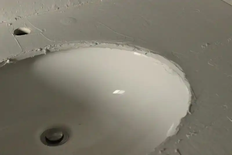 Apply the feather finish on sink