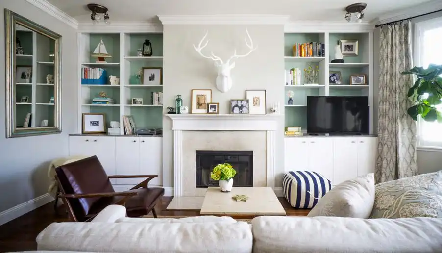 Aqua with more greenish for living room