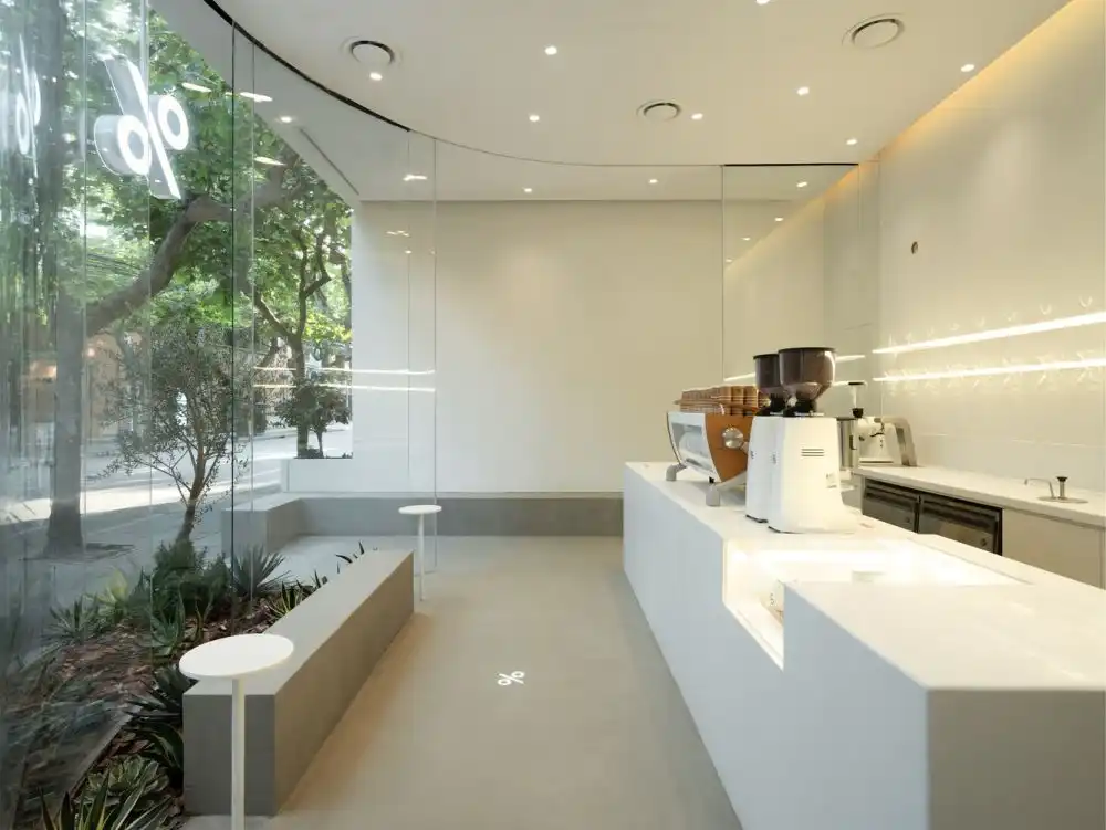 Arabica Coffee Shop Design by B l U E Architecture Studio white