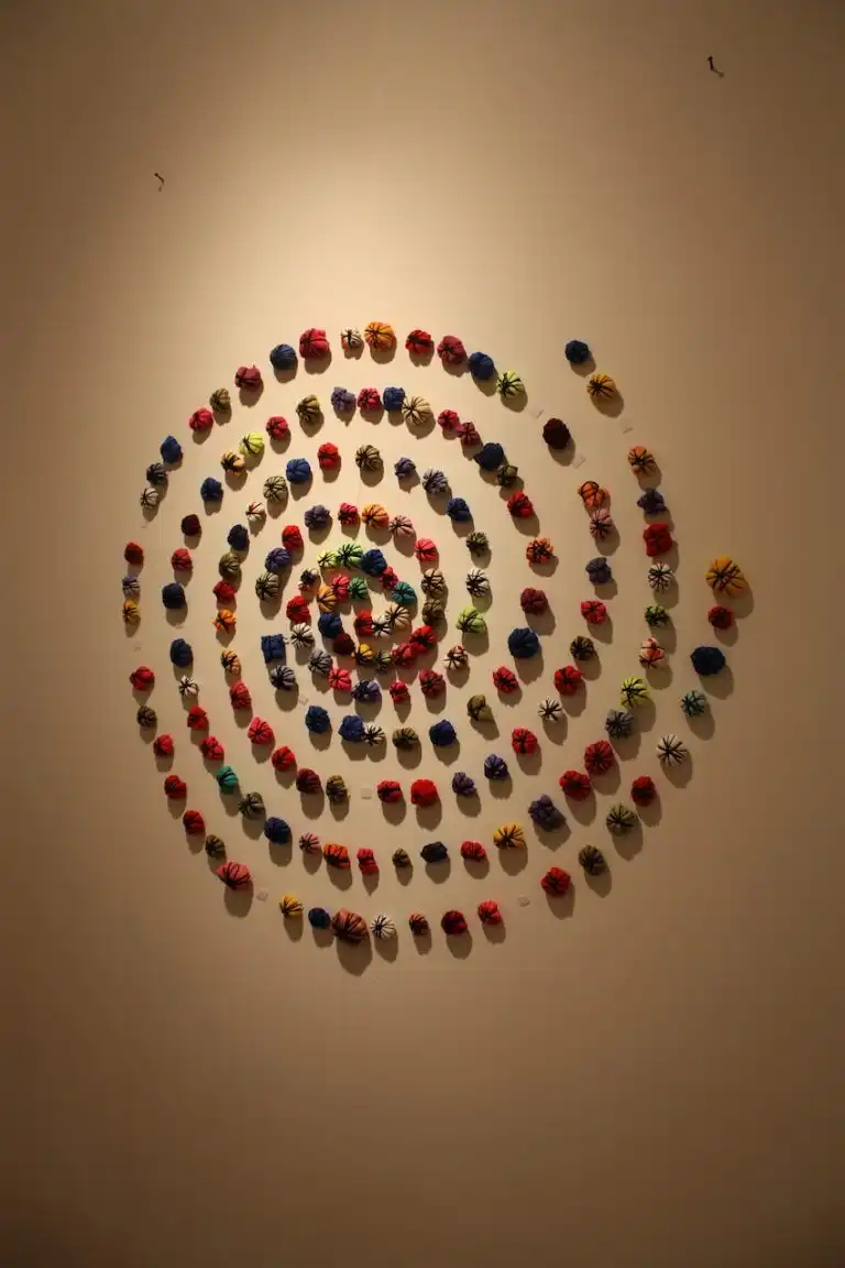 The small components of the spiral add dimension, color and movement to a space.