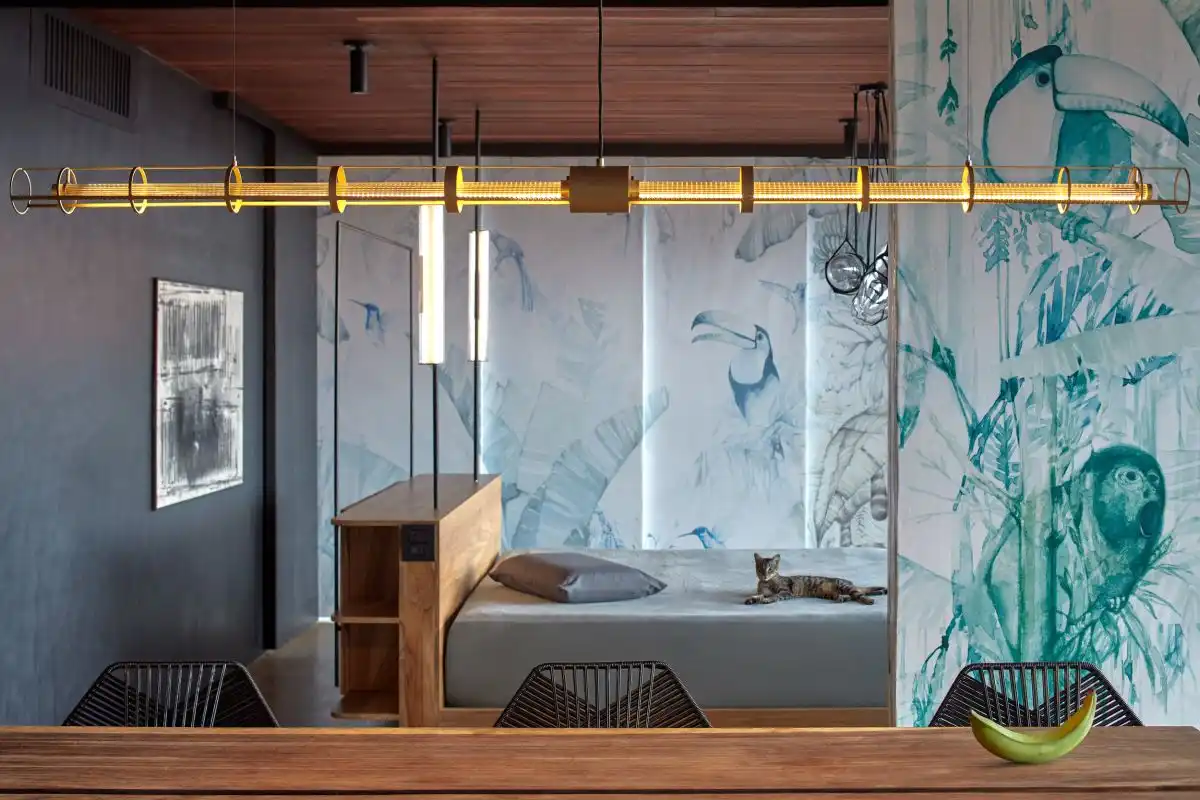 Atelier Costa Rica house with Green Roof by Formafatal bedroom