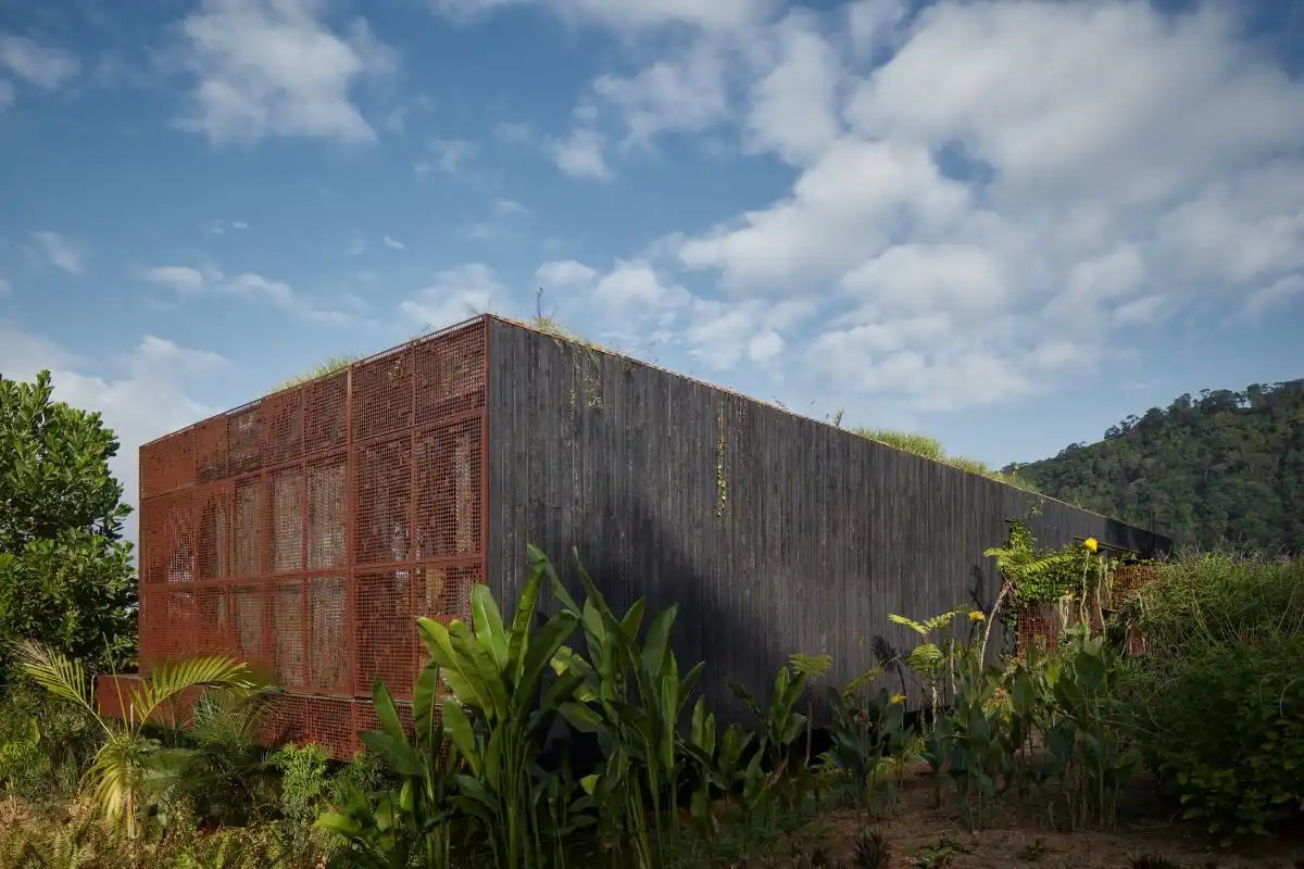 Atelier Costa Rica house with Green Roof by Formafatal perforated