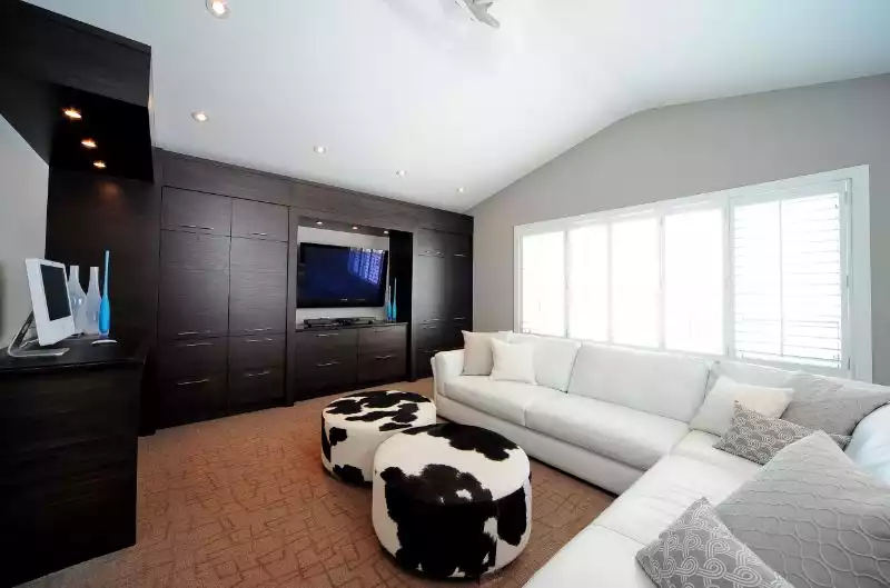 Attractive modern cowhide ottoman
