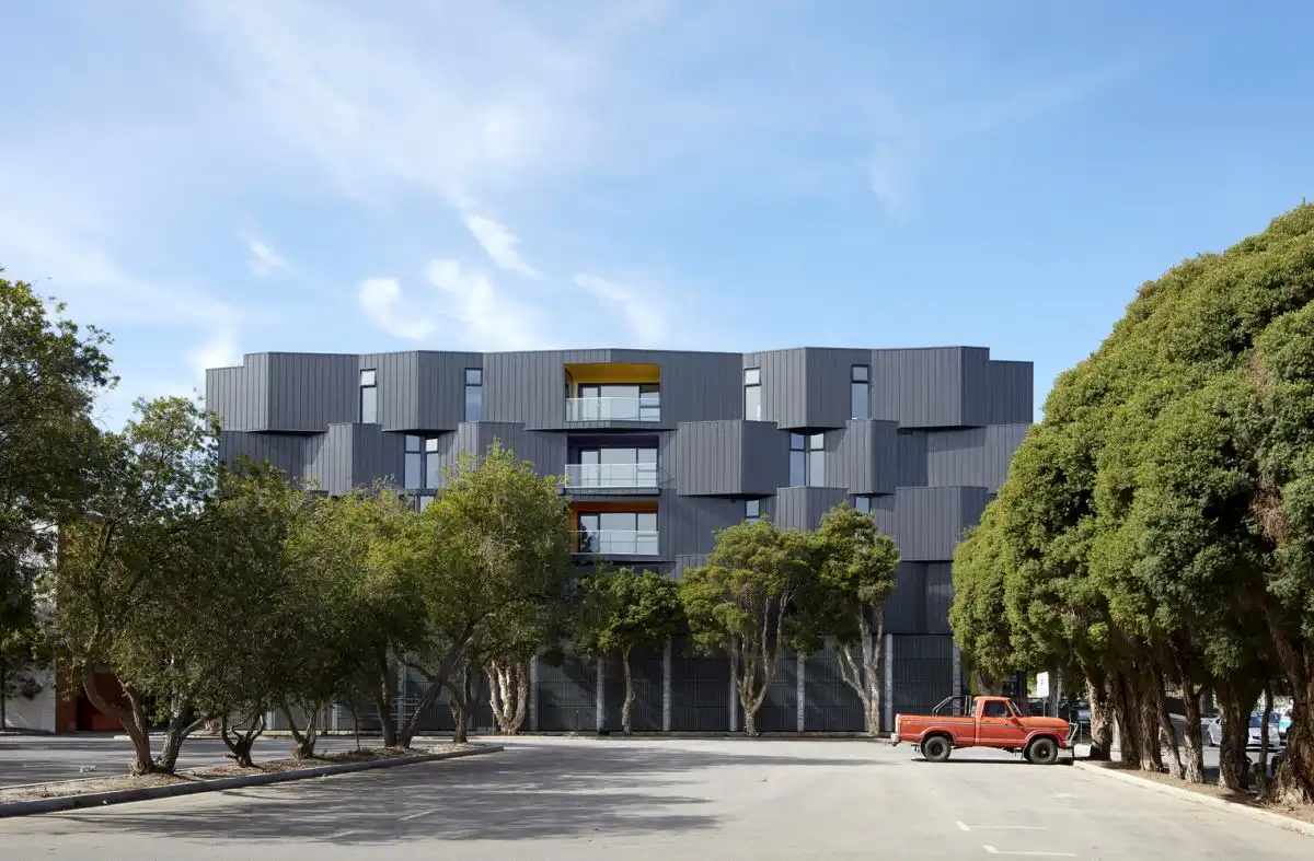 Back of the Spectrum Apartments by Kavellaris Urban Design