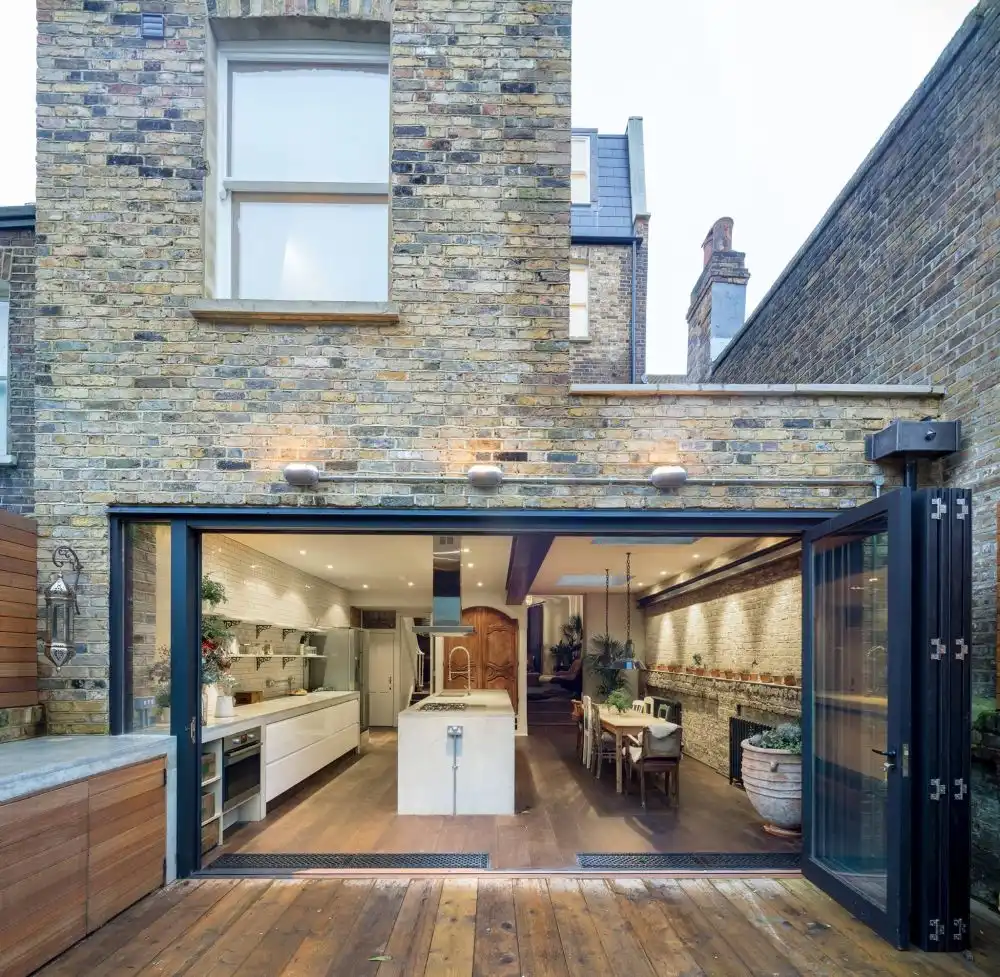 Backyard accordion windows