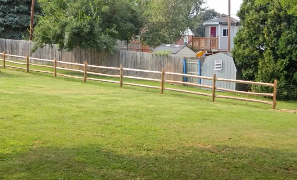 Backyard with a simple fence style