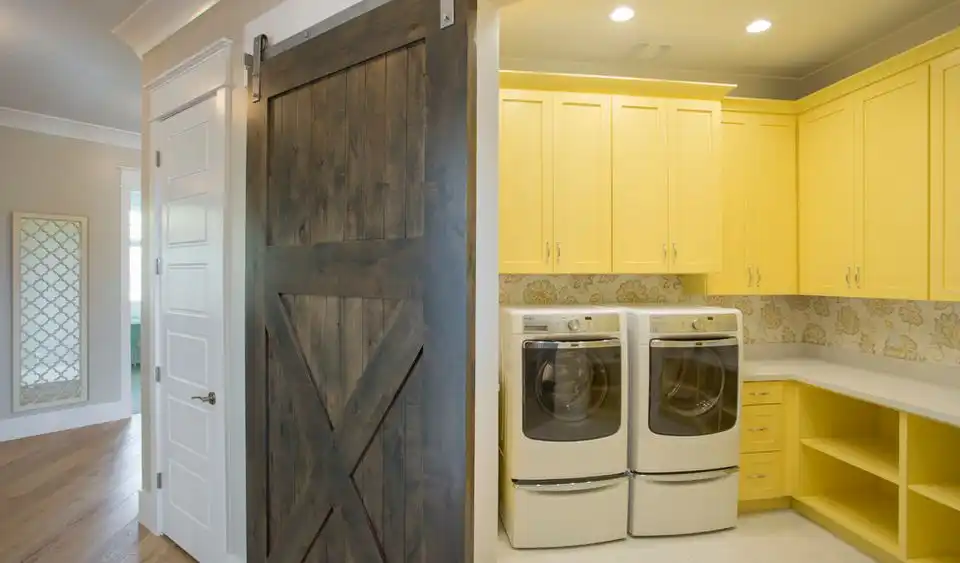 Barn doors for laundry room