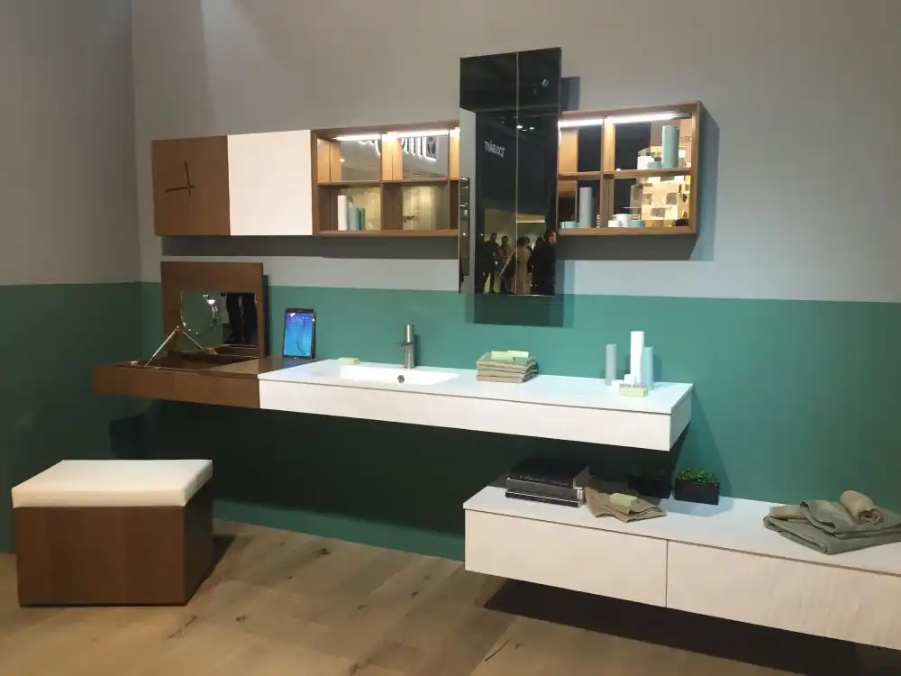 Bathroom furniture with shelf and storage