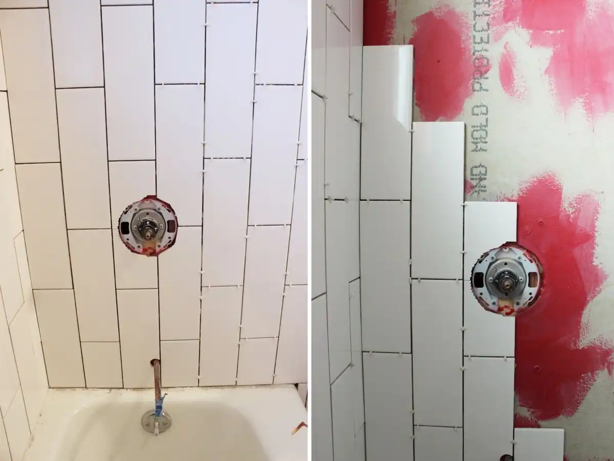Bathroom shower tile install