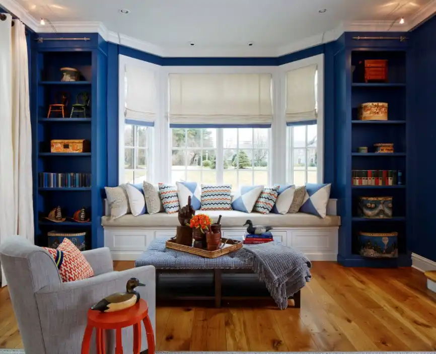 Bay windows and built in spaces with bench seating