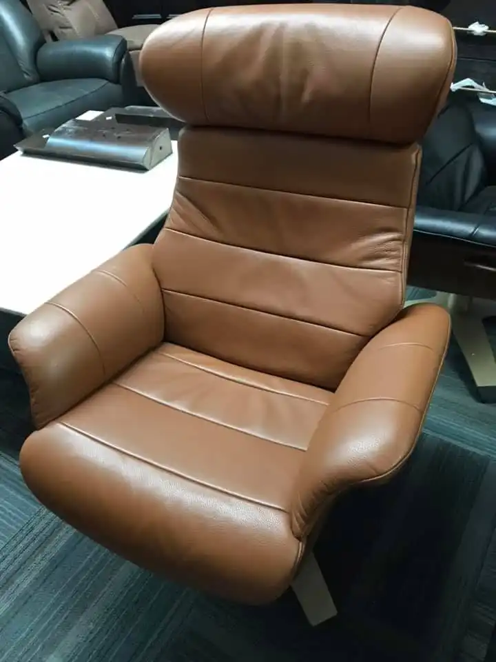 Beautiful tan leather armchair
