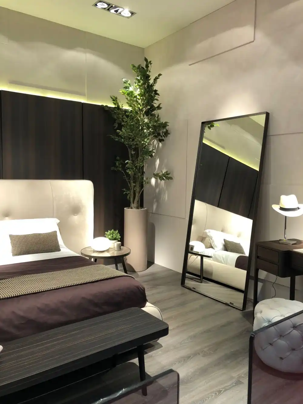 A large mirror can help a small room appear larger and more spacious