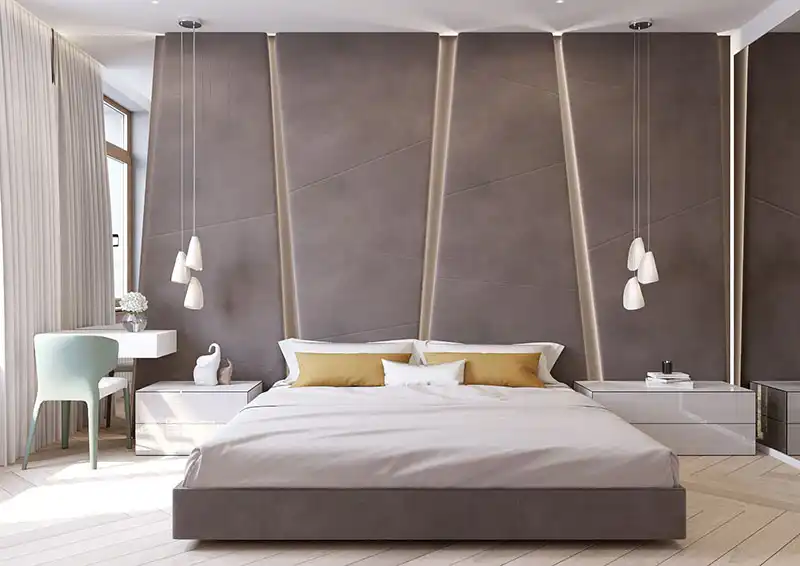 Bedroom decorative upholstered headboard