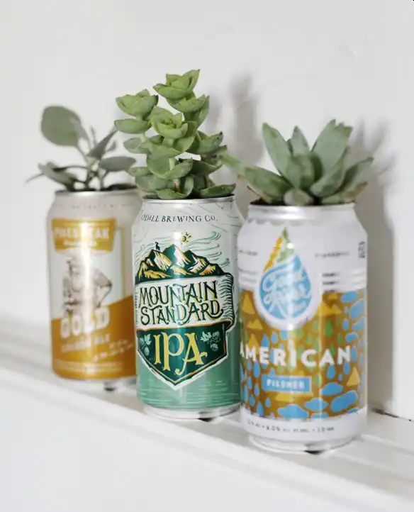 Beer can planters