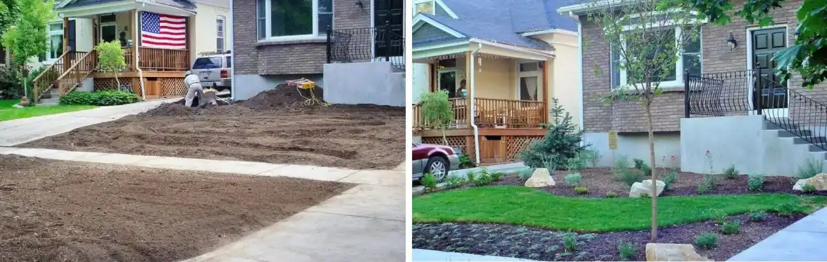 Before and after front yard renovation