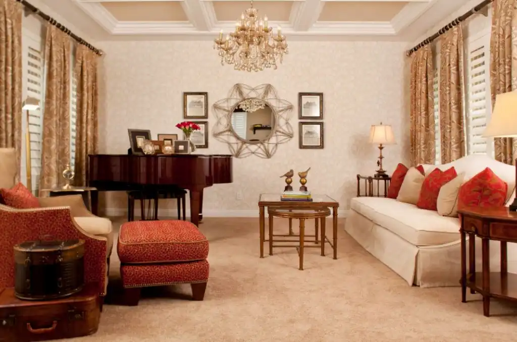 Red and beige is a cool color combination