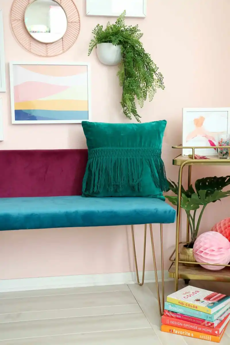 Bench with hairpin legs