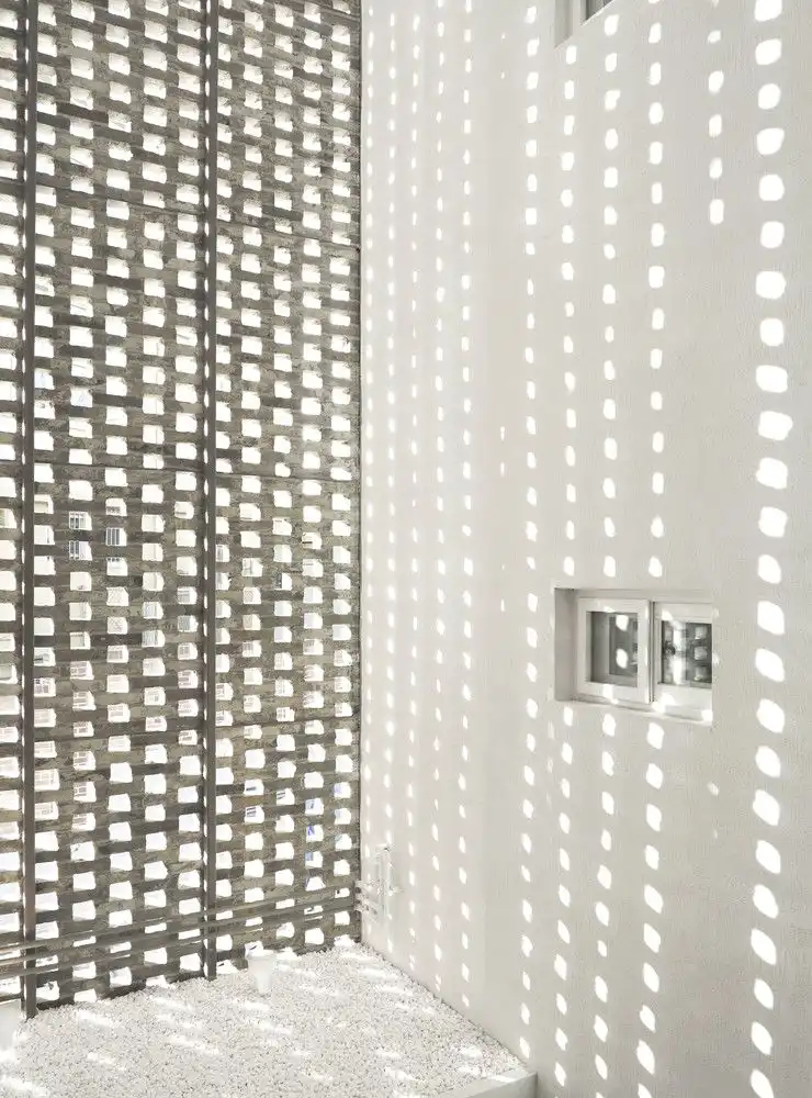 Beyond the Screen brick facade - OBBA - natural light